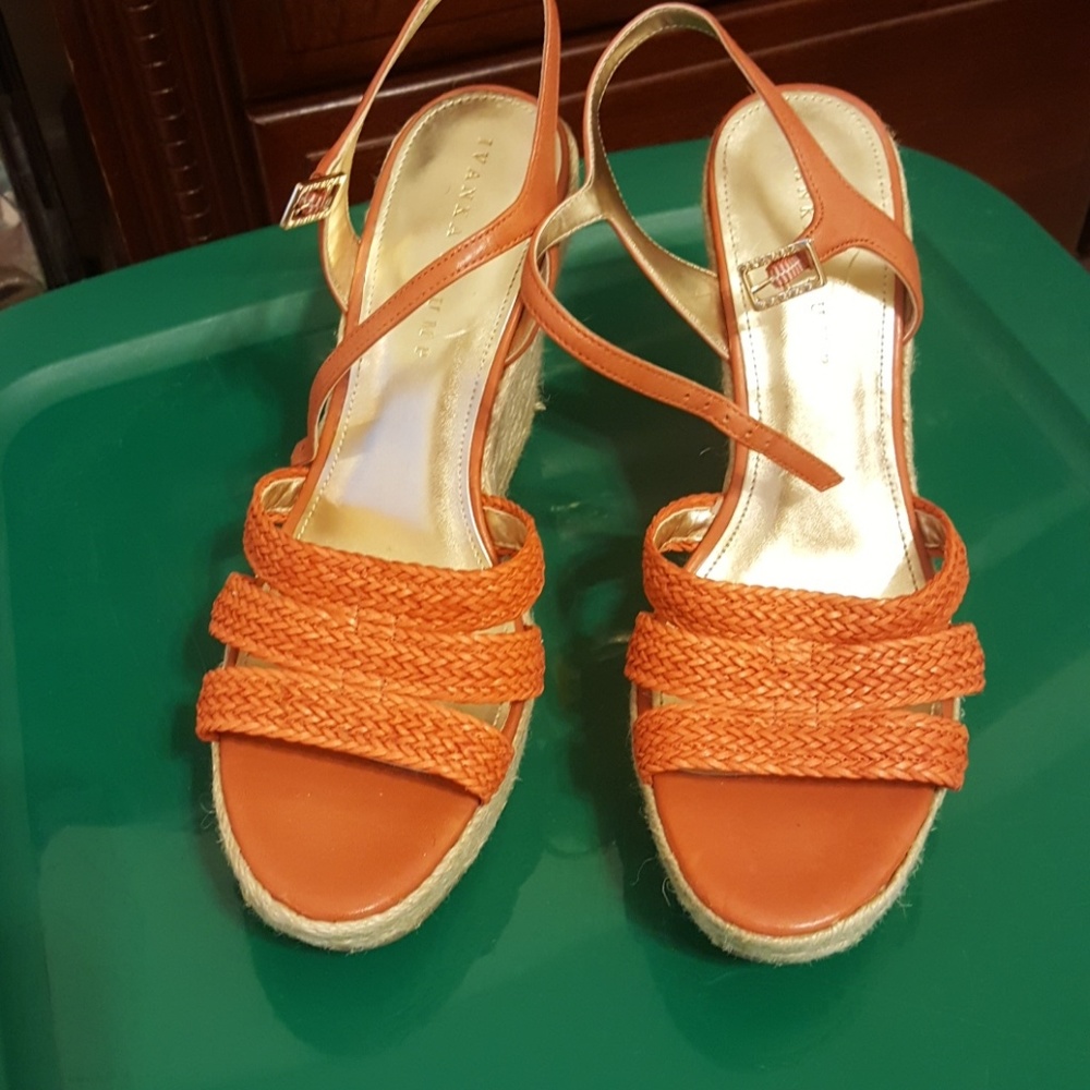 Ivanka orange wedge sandals